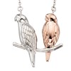 Collier oiseaux plaqué or rose en argent 925/1000 - vue V1