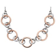 Collier cercles plaqué or rose en argent 925/1000