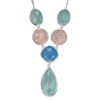 Collier quartz rose et bleu turquoise en argent 925/1000 - vue V1