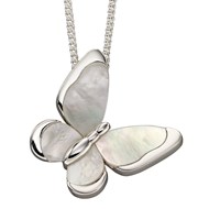 Collier papillon nacre en argent 925/1000