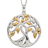 Collier arbre de vie plaqué or en argent 925/1000