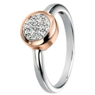 Bague zirconia plaqué or rose en argent 925/1000