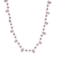 Collier ADEN chaîne argent 925-000 doré à l'or fin avec pierre améthystes