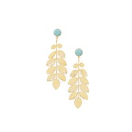 Boucles d'oreilles COLLECTION CONSTANCE ATHENA Turquoise plaqu? or clip