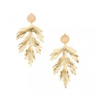 Boucles d'oreilles COLLECTION CONSTANCE ARÈS Quartz rose plaqué or clip