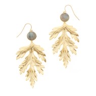 Boucles d'oreilles COLLECTION CONSTANCE ARÈS Labradorite plaqué or tige