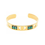 Bracelet jonc femme en plaqué or jaune Perles Miyuki - Amarkande