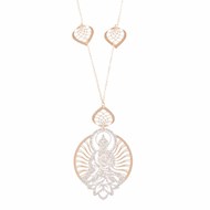 Collier long argent doré et scintillant shiva