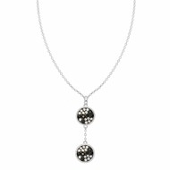 Collier Rhodié Zirconiums Blanc Et Noir