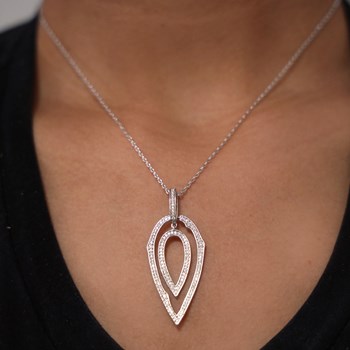 Collier Rhodié Zirconiums Blanc