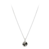 Collier rhodié zirconiums noir et blanc