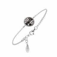 Bracelet rhodie noir zirconium blanc