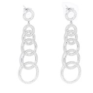 Boucles d'oreilles rose zirconiums blanc