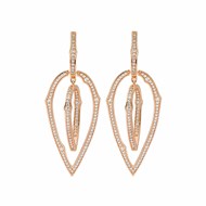 Boucles d'oreilles rose zirconiums blanc