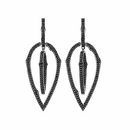 Boucles d'oreilles  zirconiums noir