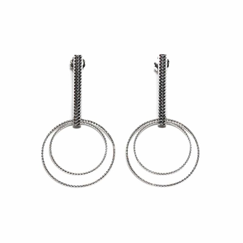 Boucles D'oreilles Argent Rhodié Diamanté Rebecca