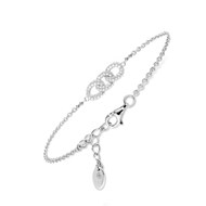 Bracelet rhodie zirconium blanc