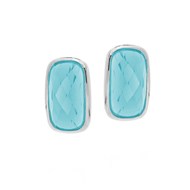 Boucles d'oreilles petit galet argent pierre bleu