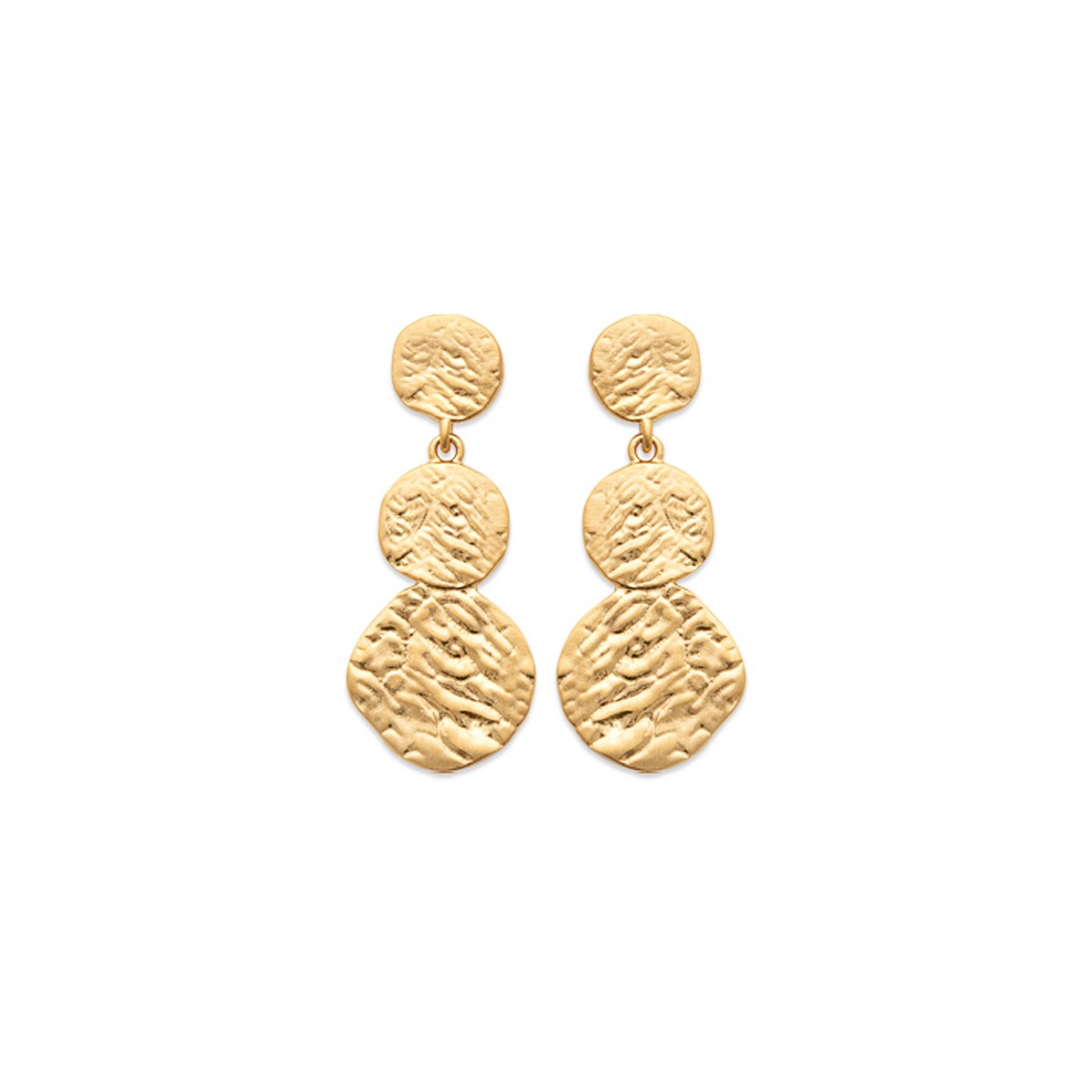 Boucles d'oreilles pendantes et martelées JADE - Bijoux Privés Discovery