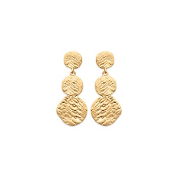 Boucles d'oreilles pendantes et martelées JADE - Bijoux Privés Discovery