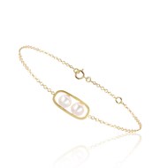 Bracelet chaine en or et 2 perles blanches - Be Jewels!
