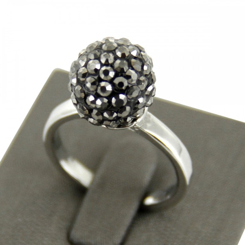 Bague Fashion Femme Boules Strass Gris DAPHNEE