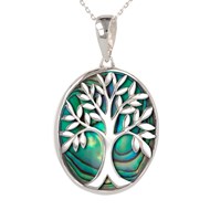 Pendentif Thalia Arbre de Vie Argent 925 et Nacre Abalone | ADEN Bijou Symbolique