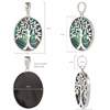 Pendentif Thalia Arbre de Vie Argent 925 et Nacre Abalone | ADEN Bijou Symbolique - vue V4