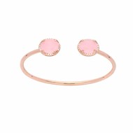 Bracelet Jonc Argent Rose Cristal Rose