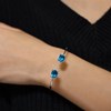 Bracelet Jonc Argent Rhodier Cristal Turquoise - vue V2