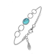 Bracelet argent antique rhodie turquoise