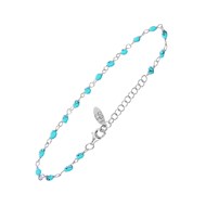 Bracelet argent chainette de perles de turquoise