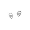 Boucles d'oreilles coeurs en argent 925 rhodié - vue V1