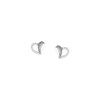 Boucles d'oreilles coeurs en argent 925 rhodié et oxydes de zirconium - vue V1