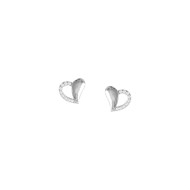 Boucles d'oreilles coeurs en argent 925 rhodié et oxydes de zirconium