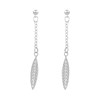 Boucles d'oreilles feuilles en argent 925 rhodié - vue V1