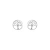 Boucles d'oreilles arbre de vie en argent 925 rhodié - vue V1