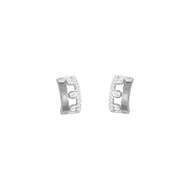 Boucles d'oreilles argent 925 rhodié et oxydes de zirconium