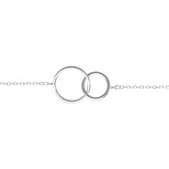 Bracelet cercles enlacés en argent 925 rhodié