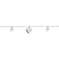 Bracelet coeur en argent 925 rhodié et oxyde de zirconium