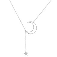 Collier croissant de lune en argent 925 rhodié