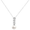 Collier en argent 925 rhodié et perle fantaisie - vue V1