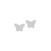 Boucles d'oreilles argent 925 rhodié papillon et oxydes de zirconium - vue V1