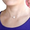 Collier ras du cou en argent 925 rhodié avec perle de crystal nacré blanc - vue V2