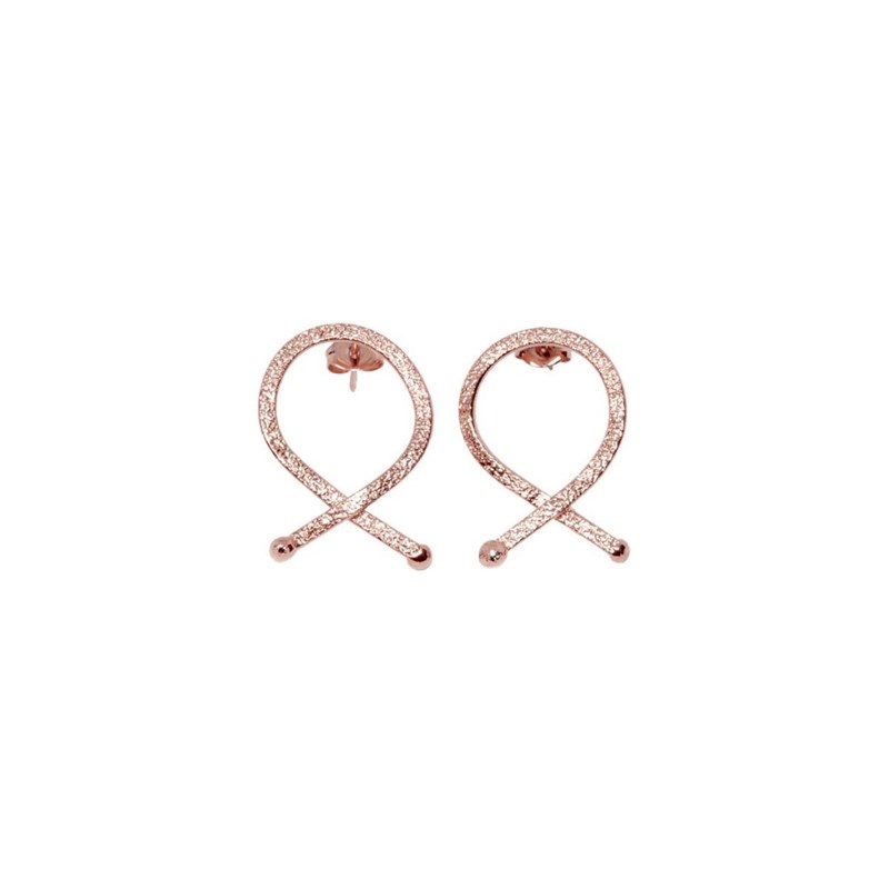 Boucles d'oreilles en plaqué or rose martelée à la main - Bijou de créateur