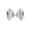 Boucles d'oreilles en plaqué argent avec métal géométrique - Bijou de créateur - vue V1