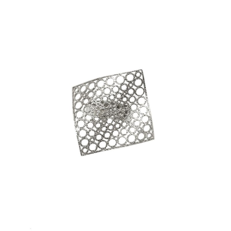 Bague ajustable en plaqué argent avec métal géométrique - Bijou de créateur