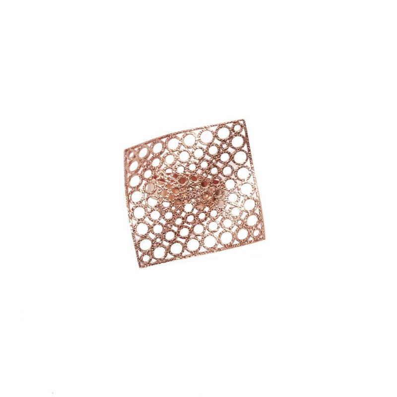 Bague ajustable en plaqué or rose avec métal géométrique - Bijou de créateur