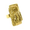 Bague ajustable en plaqué or faite à la main avec des éléments géométriques métalliques - Bijou de créateur - vue V1