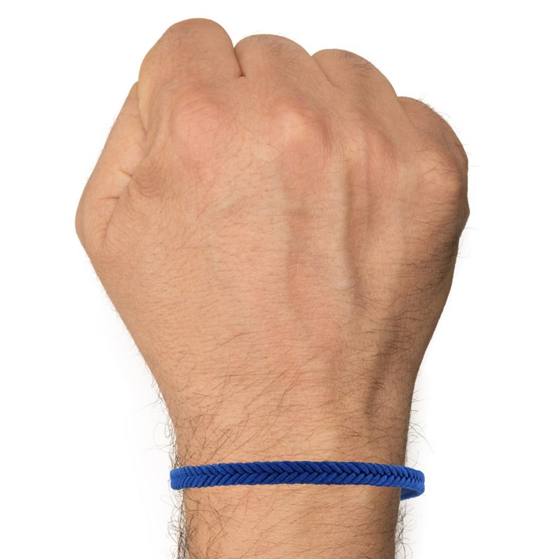 Bracelet Homme Tresse en Coton Bleu - taille 19 cm - vue 2